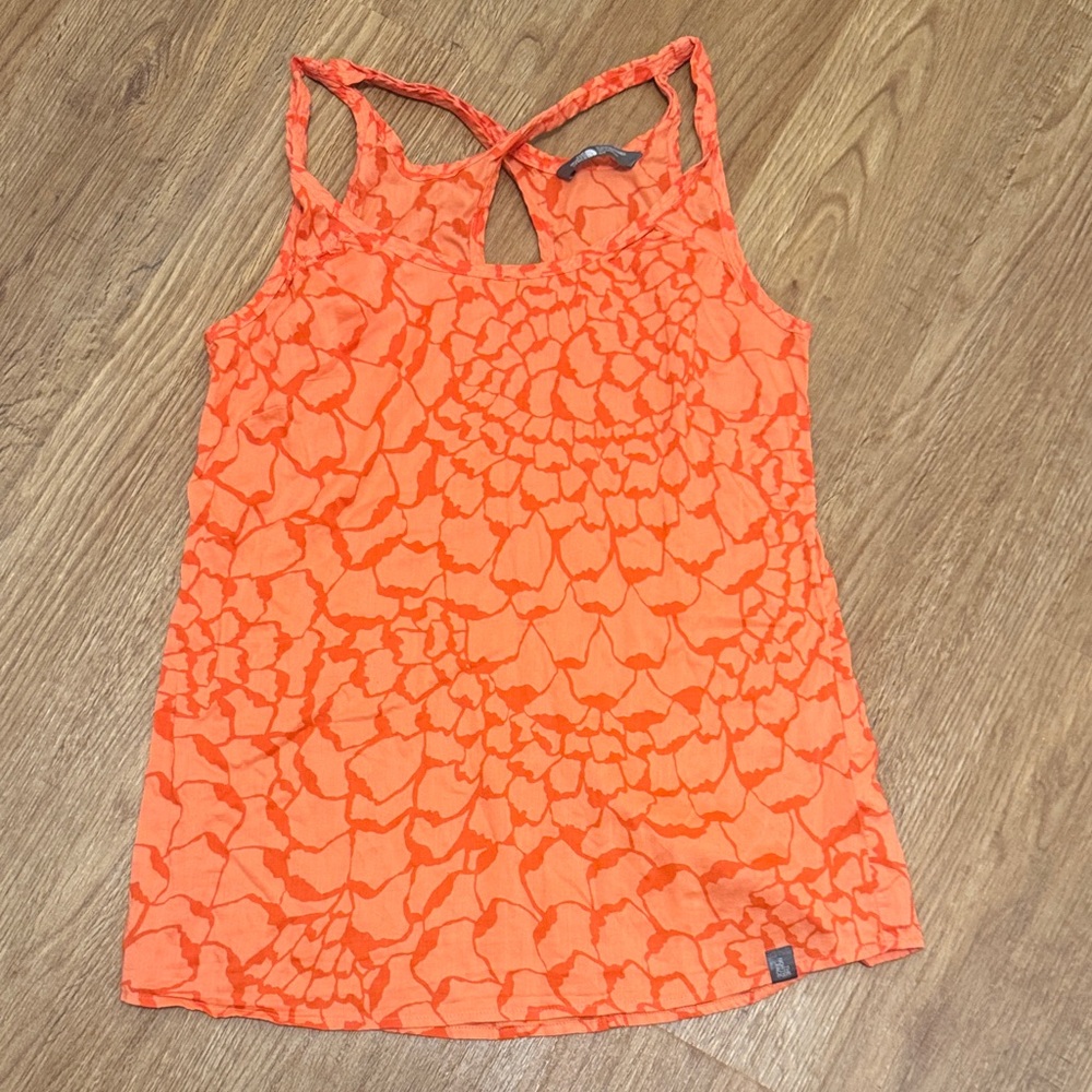 The North Face Small Orange Woven Breezeback Tank Top Lightweight Activewear
